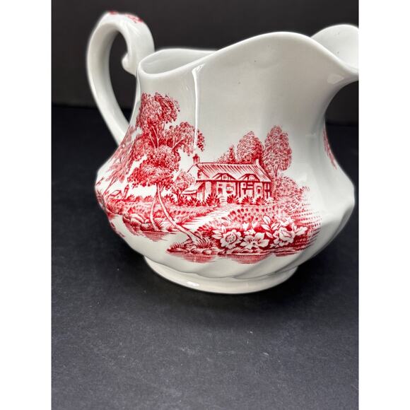 Vintage Ironstone Swinnetons THE FERRY Pink Creamer Transferware - Picture 3 of 13
